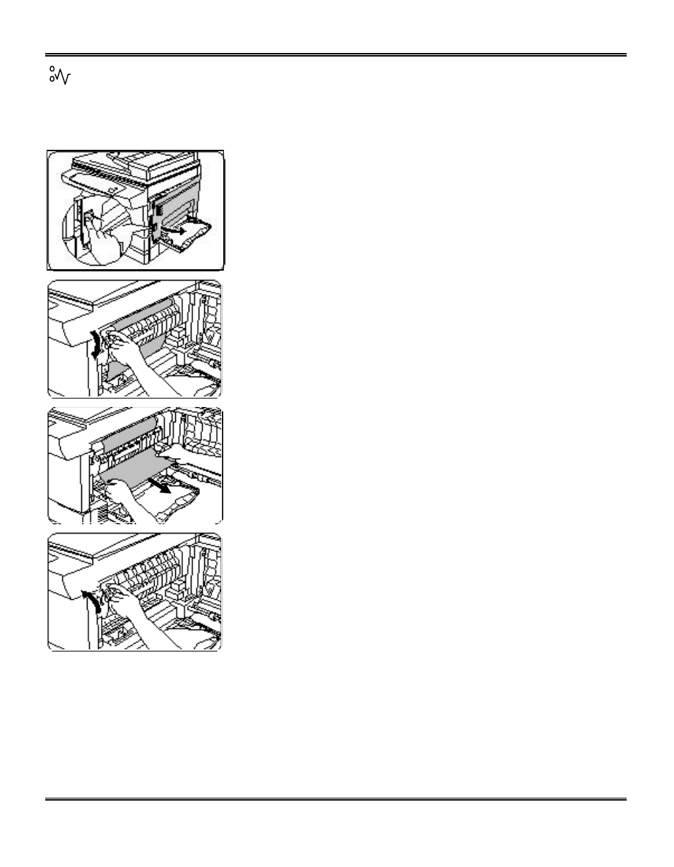 E2 clearing the paper path | Xerox WorkCentre Pro 215 User Manual | Page 40 / 62