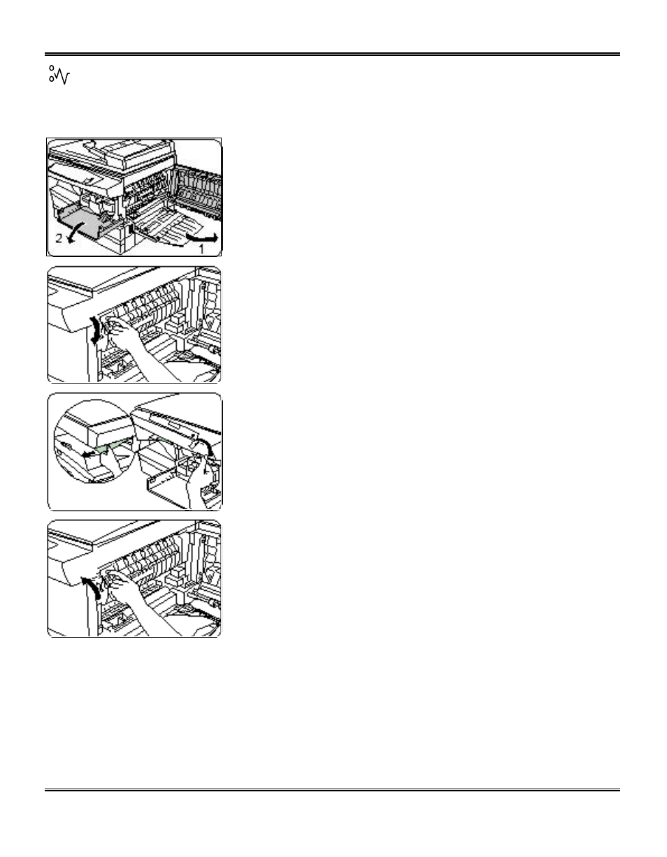 E2 clearing the paper path | Xerox WorkCentre Pro 215 User Manual | Page 41 / 62