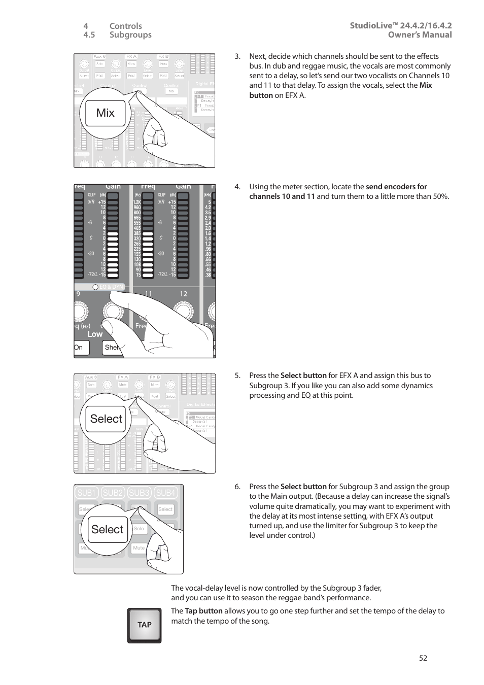 Select | PreSonus StudioLive 24.4.2 User Manual | Page 56 / 112