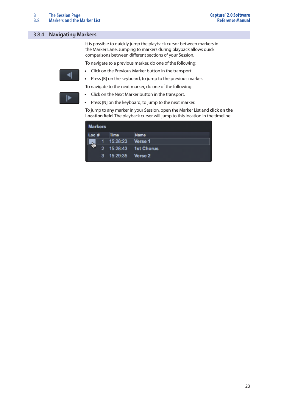 4 navigating markers — 23 | PreSonus Capture  2.0 User Manual | Page 25 / 37