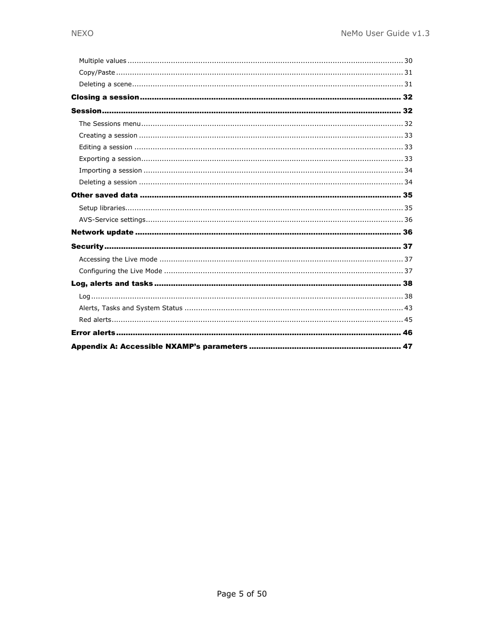 Nexo NEMO User Manual | Page 5 / 50