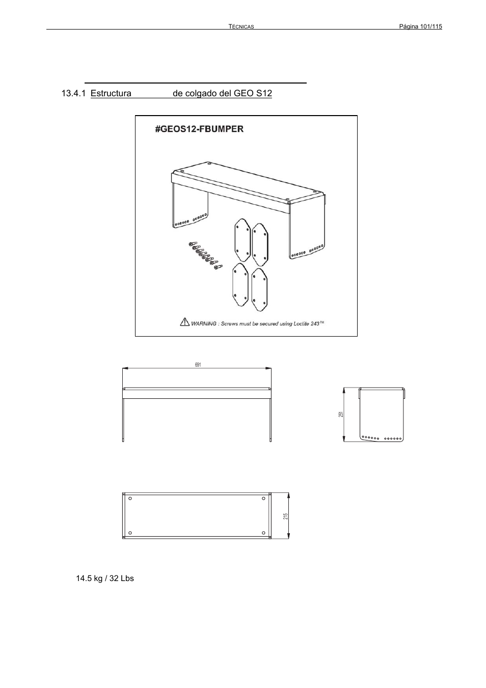 4 accesorios para instalaciones fijas de geo s12 | Nexo GEO S12 User Manual | Page 101 / 115