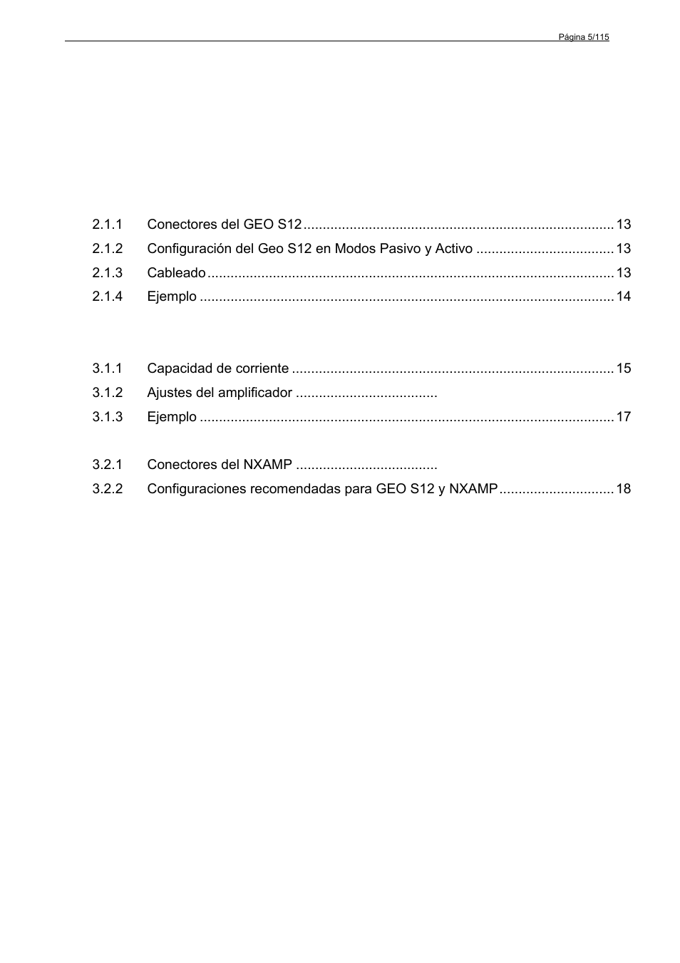 Índice | Nexo GEO S12 User Manual | Page 5 / 115