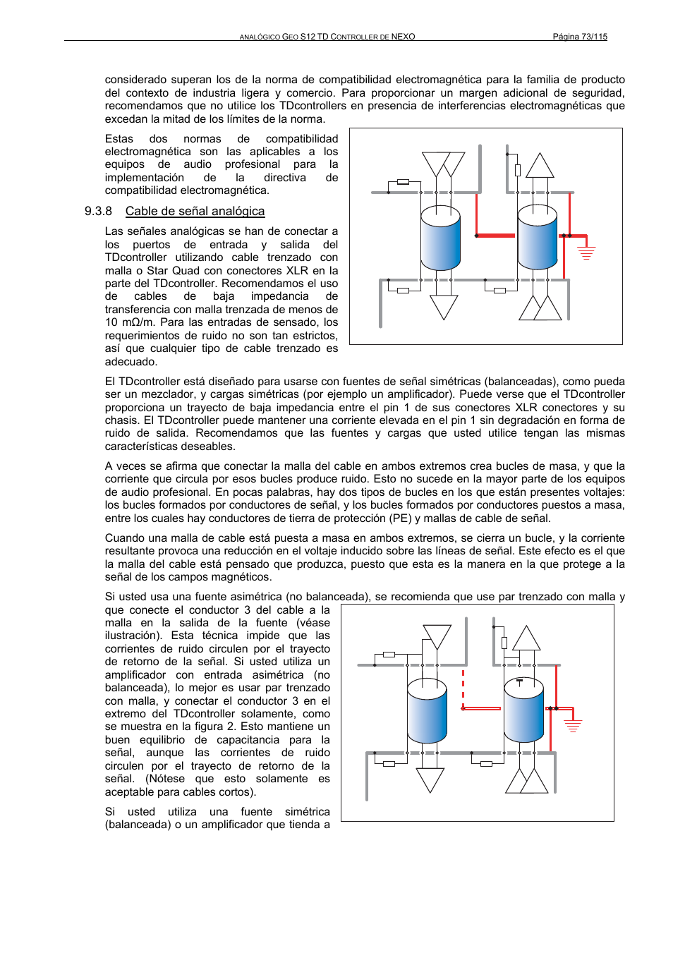 8 cable de señal analógica | Nexo GEO S12 User Manual | Page 73 / 115