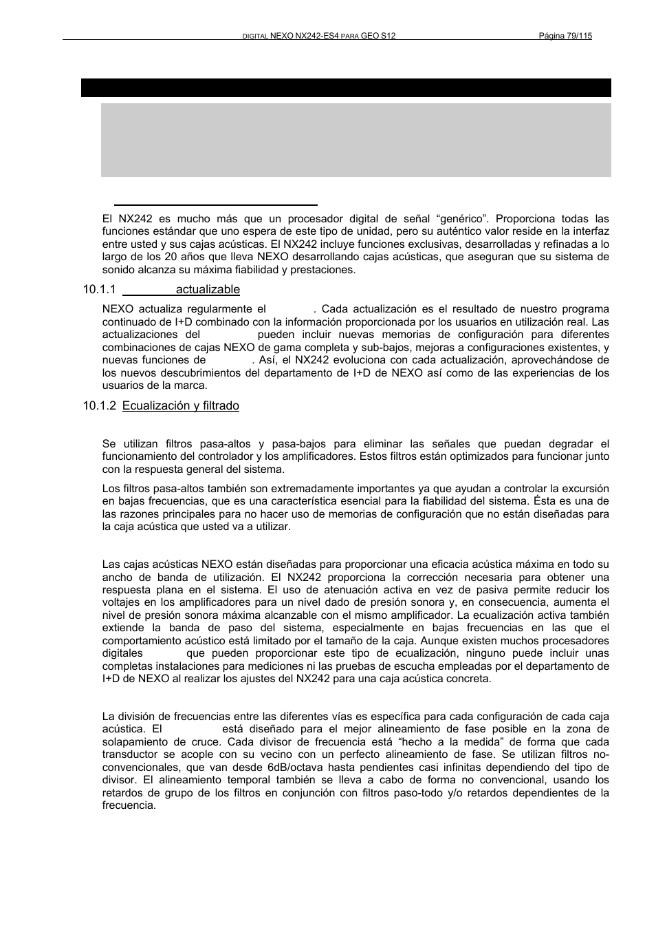 10 c, Nexo, Nx242-es4 | 1 funciones exclusivas del nx242 | Nexo GEO S12 User Manual | Page 79 / 115
