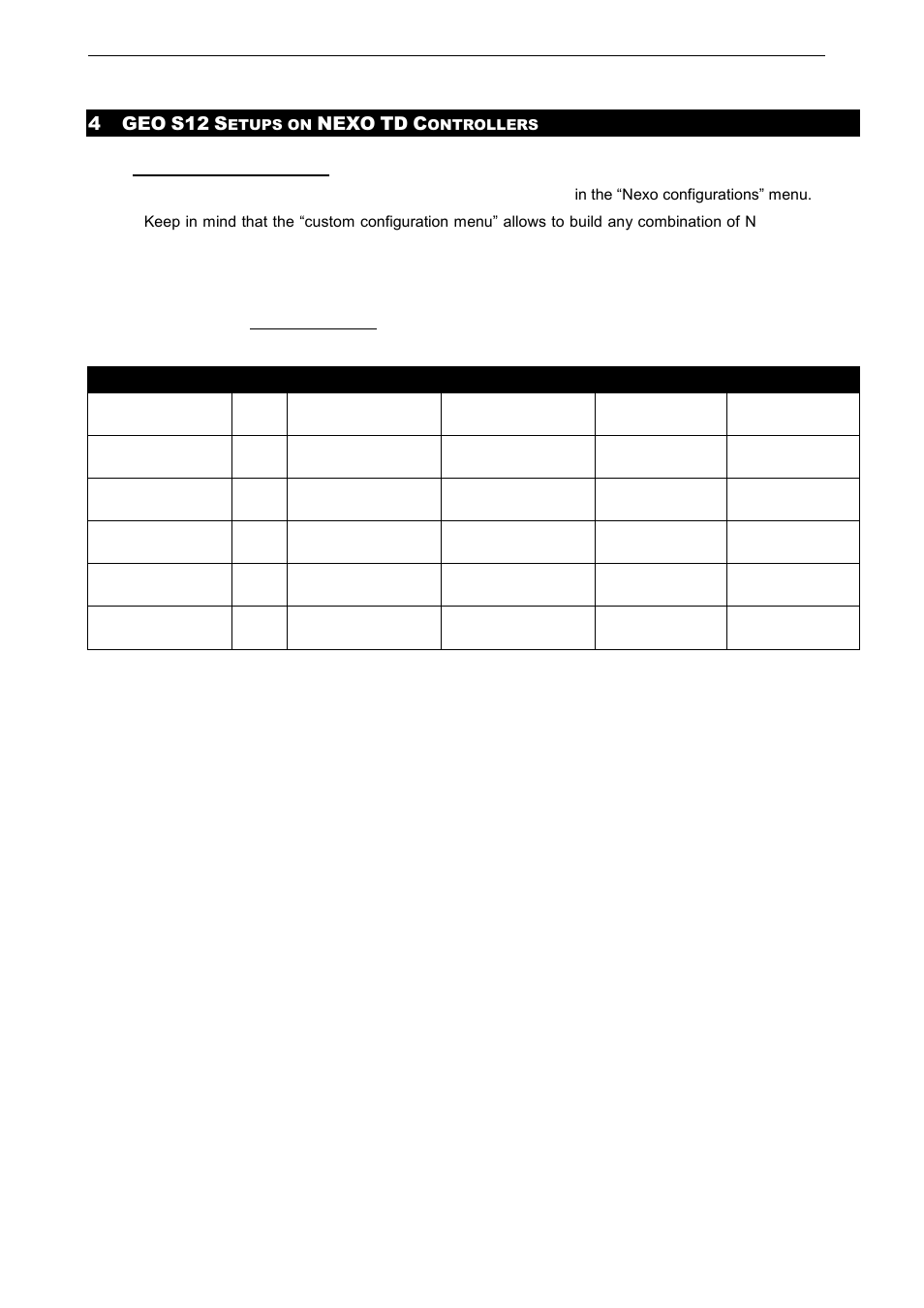 4 geo s12 setups on nexo td controllers, 1 nxamp tdcontrollers, 4 geo | Nexo | Nexo LS18 User Manual | Page 15 / 103