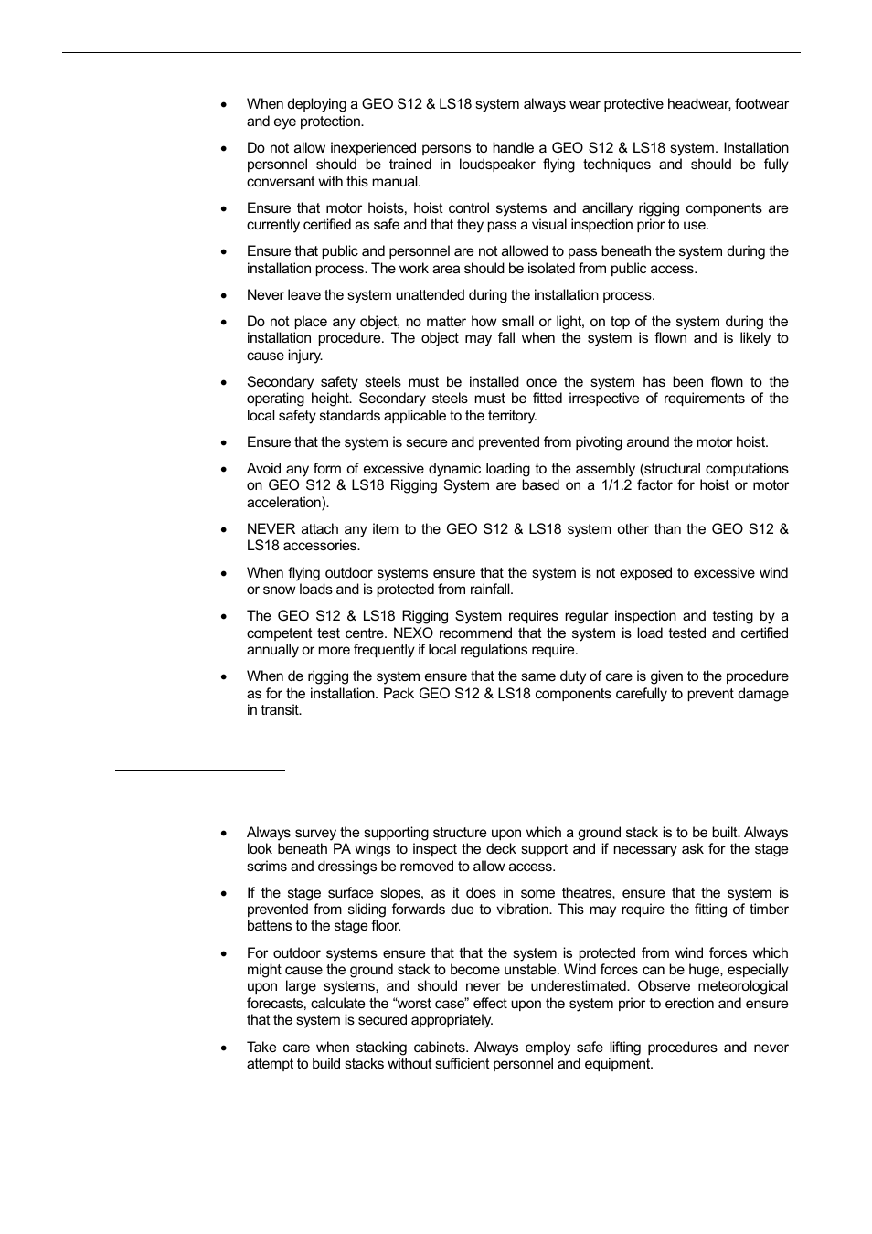 2 ground stacking safety | Nexo LS18 User Manual | Page 28 / 103