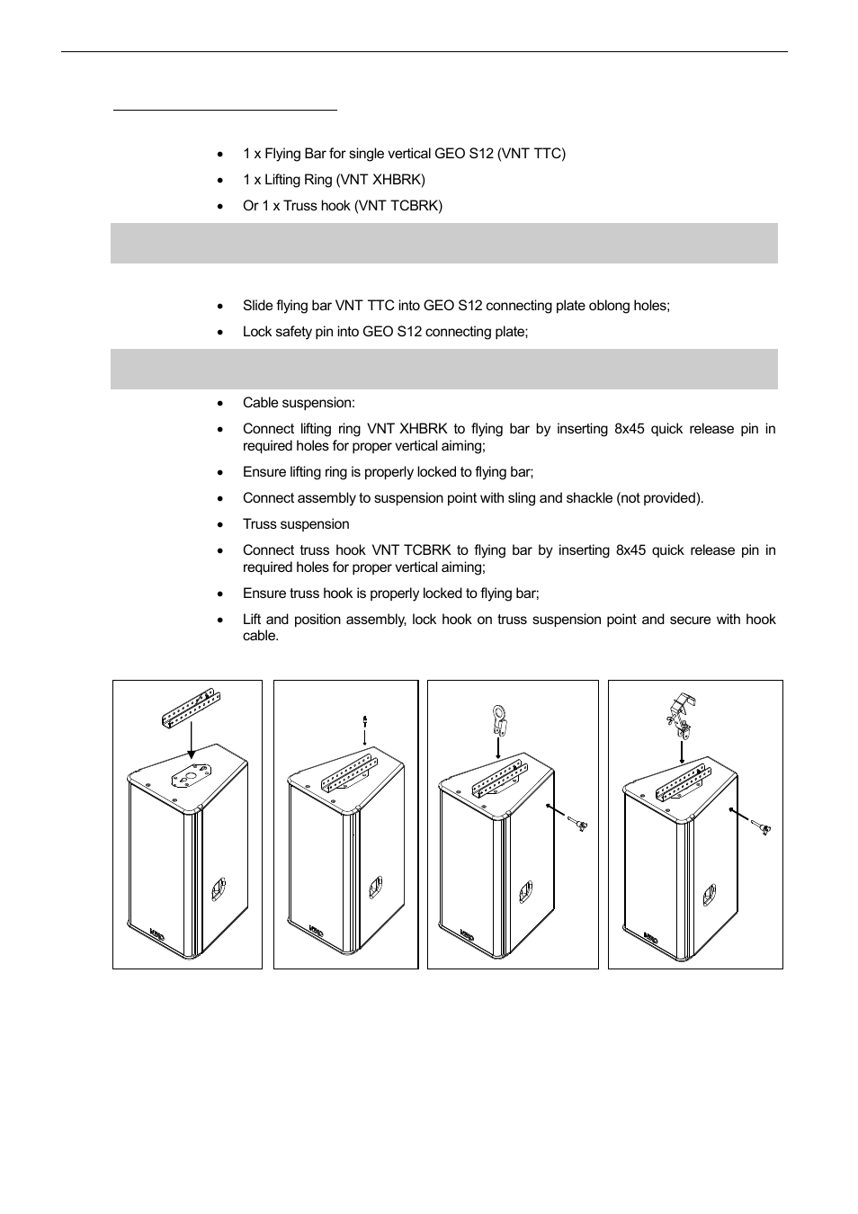3 single geo s12 flown vertically, Required items, Procedure | Nexo LS18 User Manual | Page 48 / 103