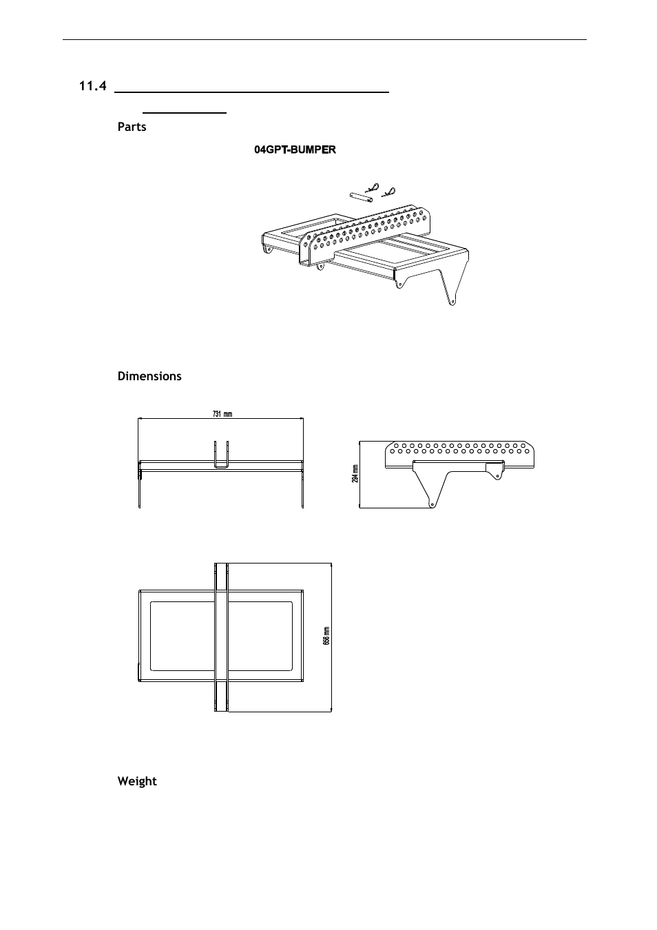 4 geo s12 touring applications accessories, 1 gpt- bumper, Parts | Dimensions, Weight | Nexo LS18 User Manual | Page 79 / 103