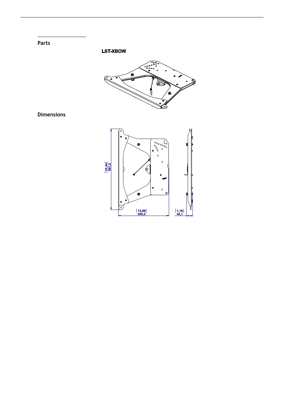 2 ls18 rigging plates, Parts, Dimensions | Nexo LS18 User Manual | Page 80 / 103