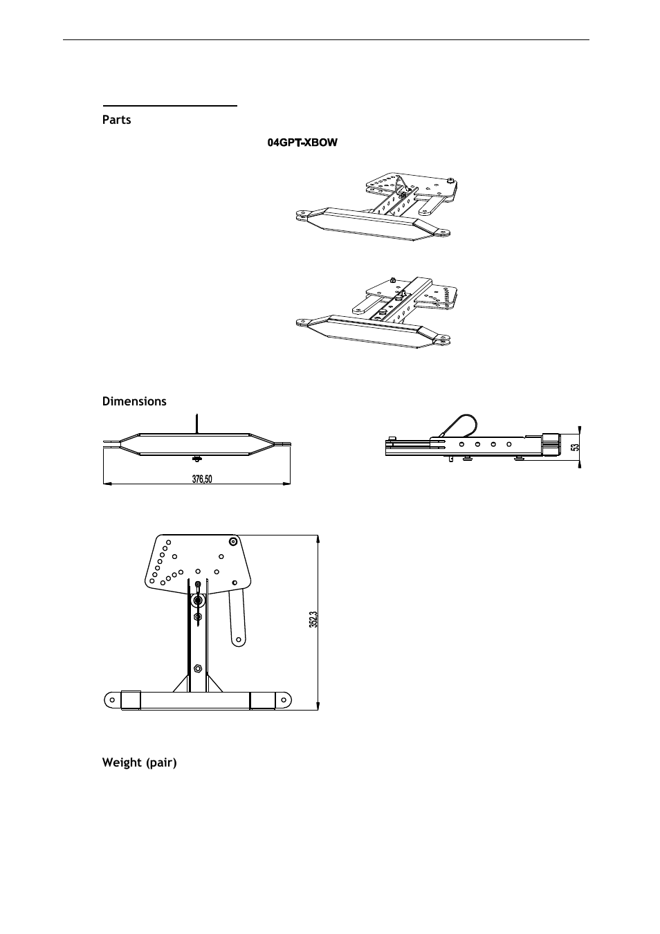 3 geo s12 rigging plates, Parts, Dimensions | Weight (pair) | Nexo LS18 User Manual | Page 81 / 103