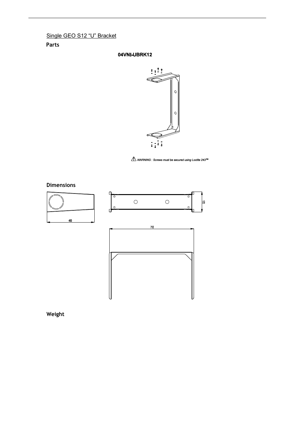 7 single geo s12 “u” bracket, Parts | Nexo LS18 User Manual | Page 95 / 103