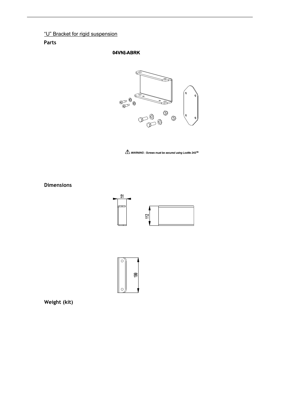 9 “u” bracket for rigid suspension, Parts | Nexo LS18 User Manual | Page 97 / 103