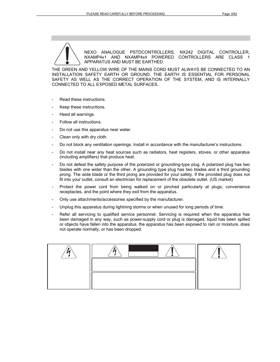 Caution, Safety instructions for nexo td controllers | Nexo PS-R2 User Manual | Page 3 / 82