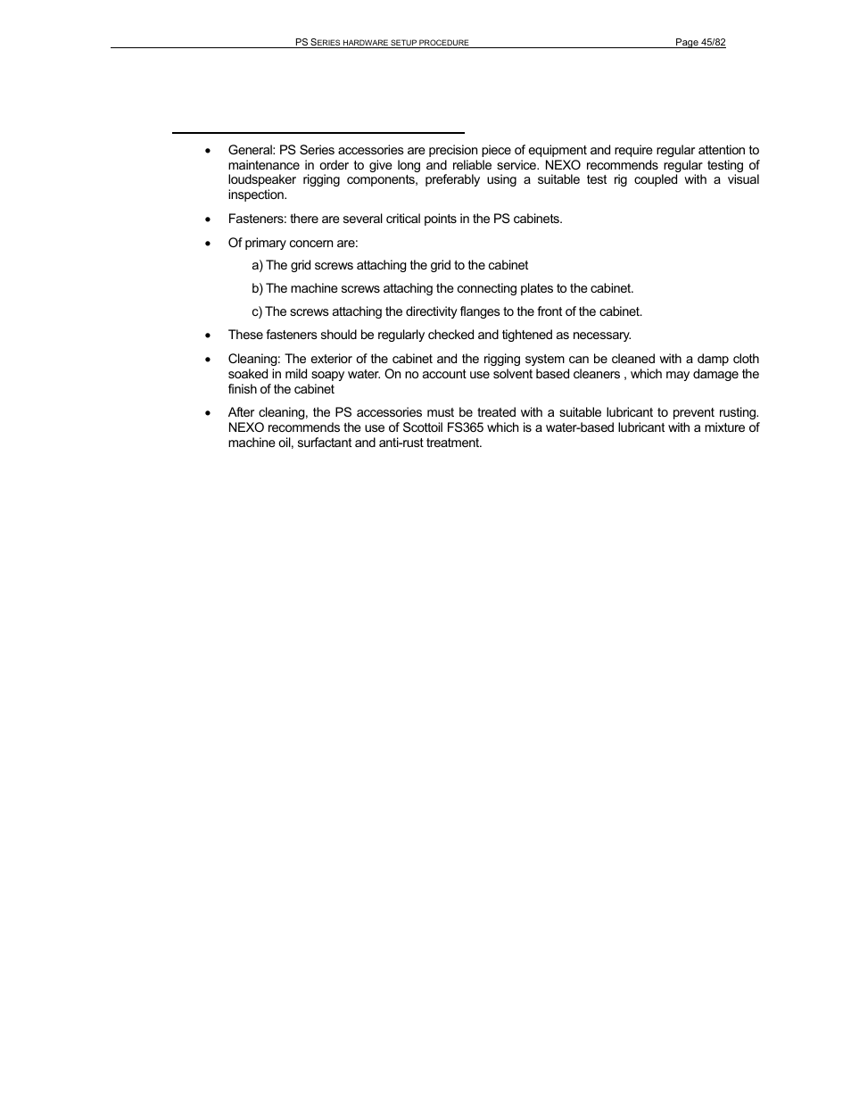 5 testing and maintenance of the system | Nexo PS-R2 User Manual | Page 45 / 82