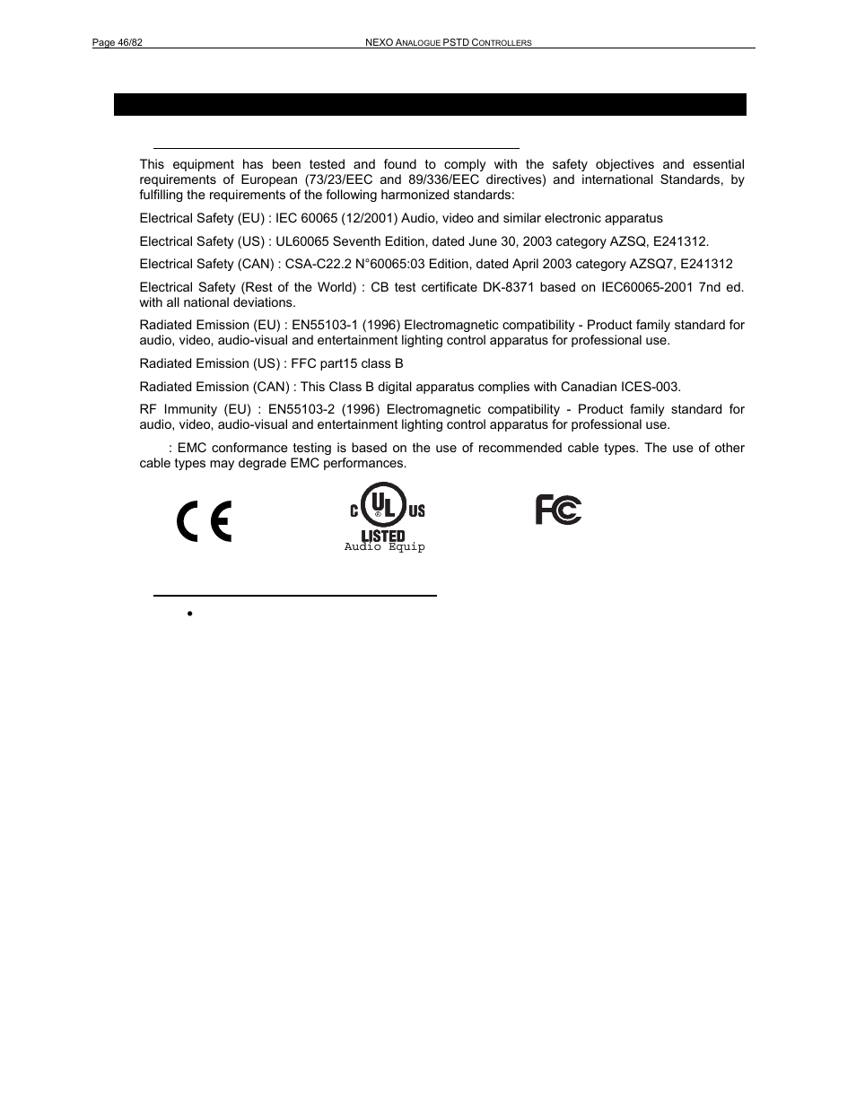 8 nexo, Pstd, 1 analogue tdcontroller declaration of conformity | 2 important safety instructions | Nexo PS-R2 User Manual | Page 46 / 82