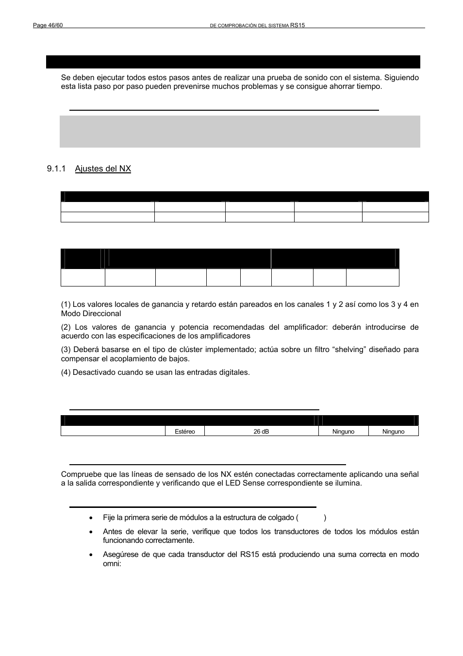 Rs15, 1 ajustes del nx asignación de salidas, Parámetros de salida | Nexo RS User Manual | Page 46 / 60