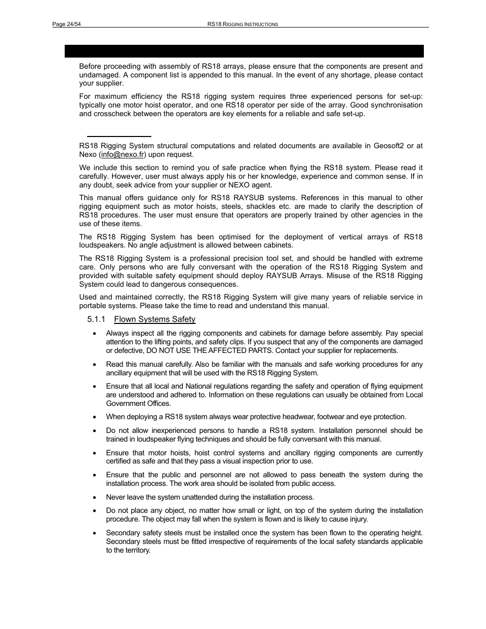 5 rs18, 1 safety first | Nexo RS User Manual | Page 24 / 54