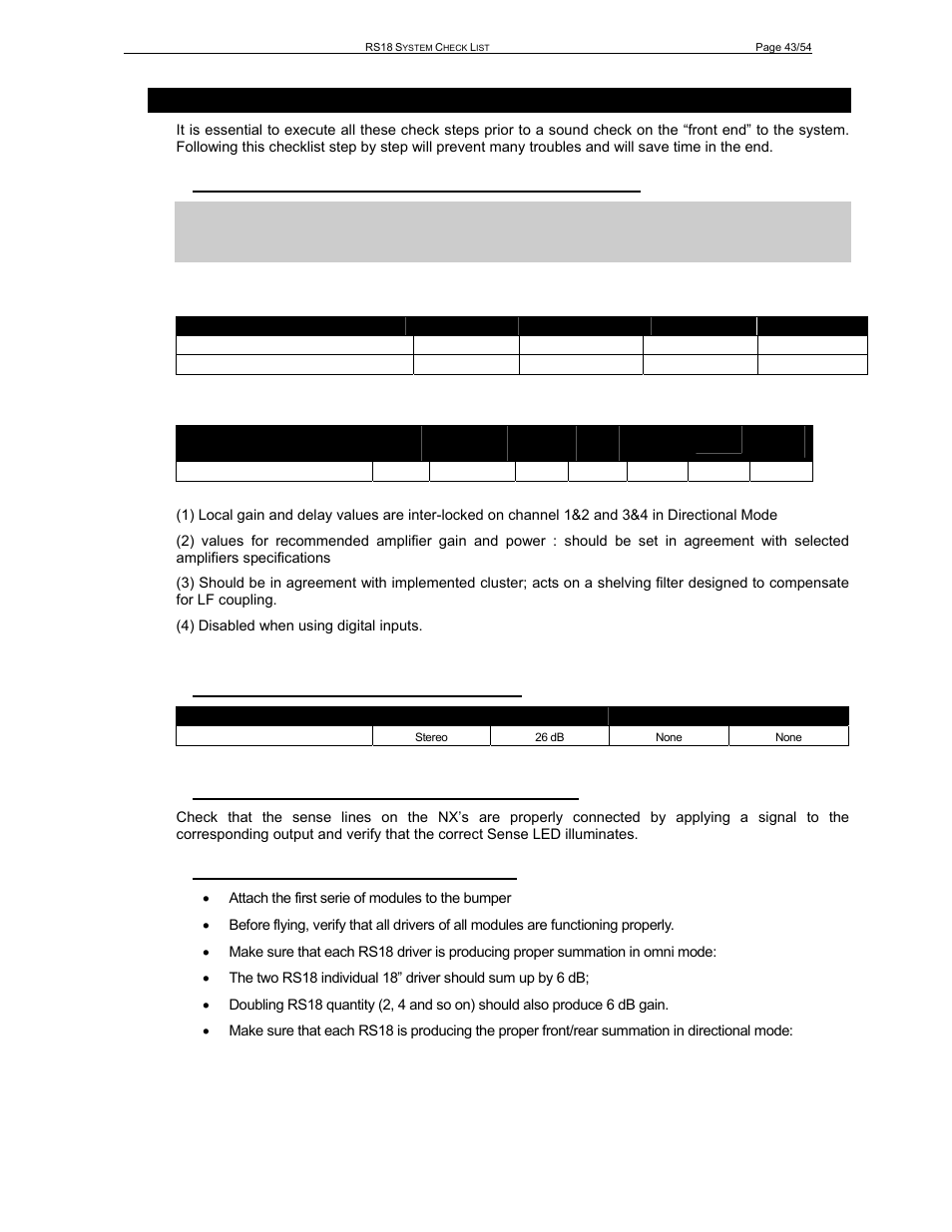 8 rs18, 2 are the amplifiers properly configured, 3 are the amps and the nx properly connected | 4 are the speakers properly connected, Output assignment, Output parameters | Nexo RS User Manual | Page 43 / 54