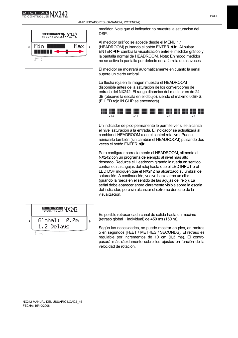 2 delays [sub / main / global | Nexo NXAMP User Manual | Page 19 / 38