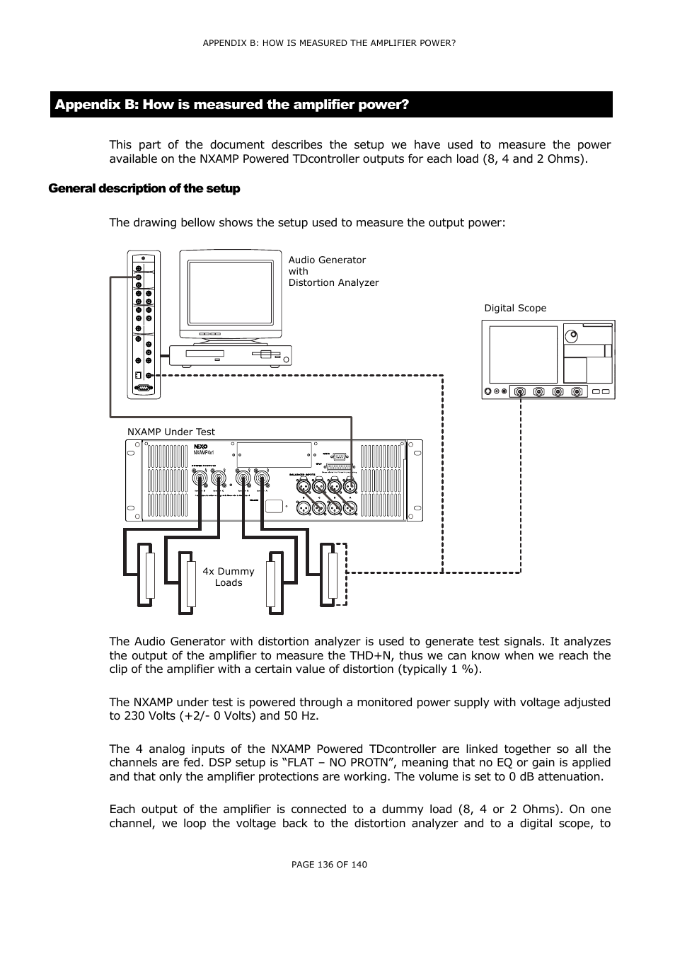 Appendix b: how is measured the amplifier power, General description of the setup, Eneral description of the setup | Nexo NUAR User Manual | Page 136 / 140