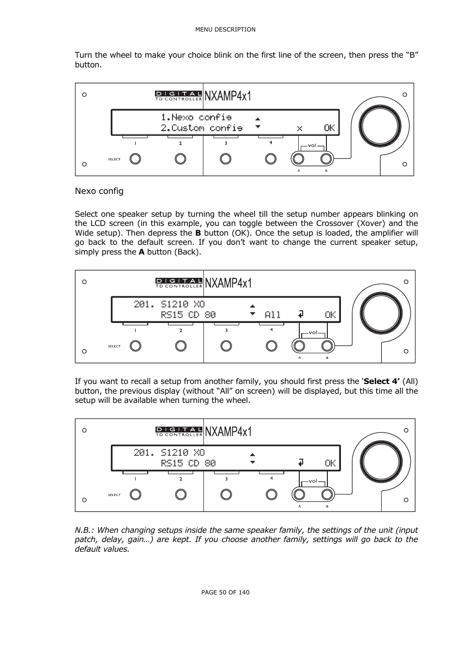 Nexo config | Nexo NUAR User Manual | Page 50 / 140