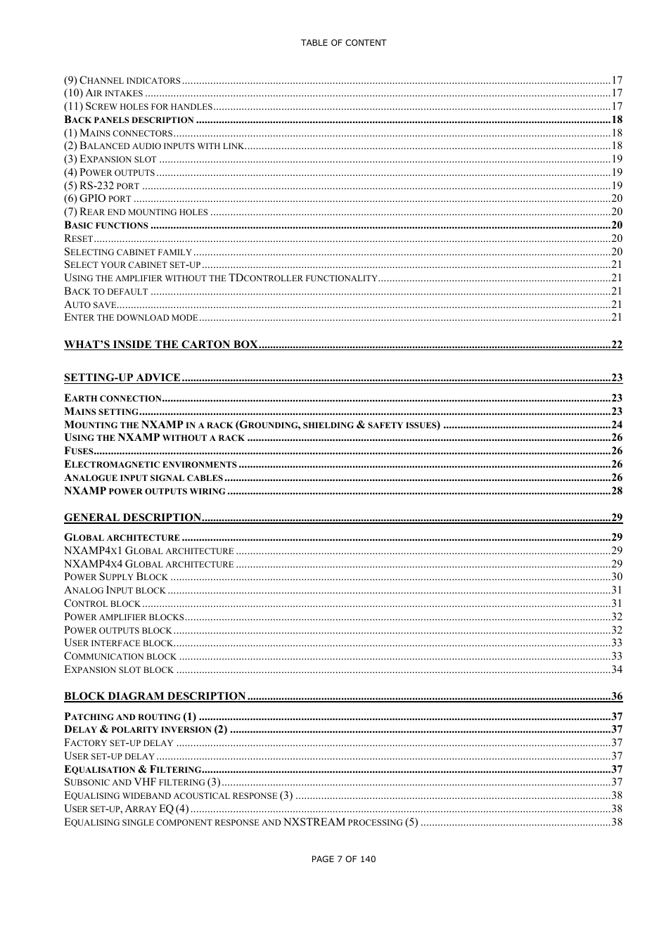 Nexo NUAR User Manual | Page 7 / 140