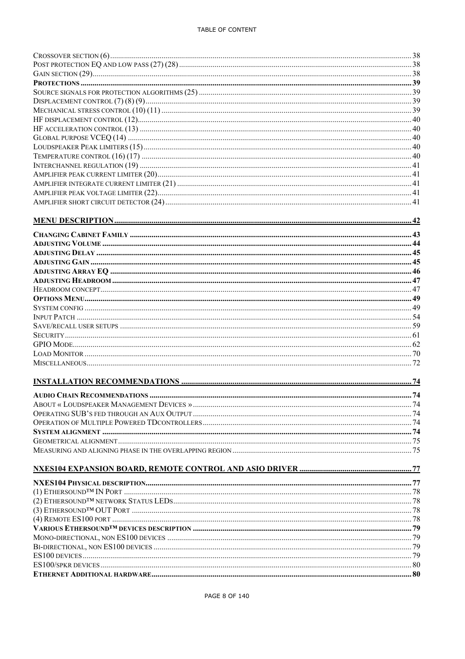 Nexo NUAR User Manual | Page 8 / 140