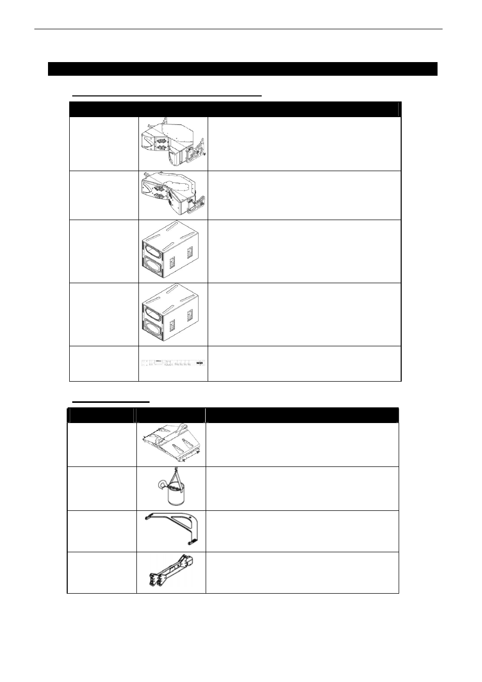 9 geo, 1 array modules & control electronics list, 2 accessories list | Nexo GEO T User Manual | Page 62 / 67