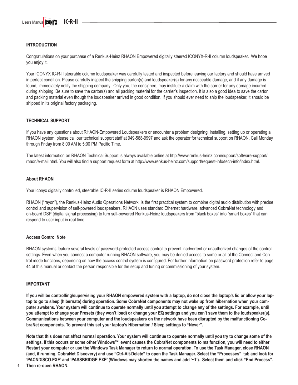 Renkus-Heinz IC32-R-II User Manual | Page 4 / 80