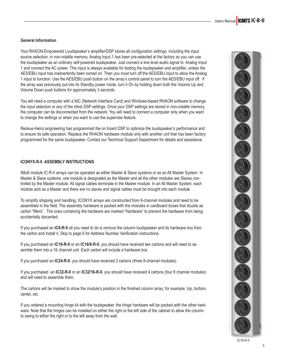 Renkus-Heinz IC32-R-II User Manual | Page 5 / 80
