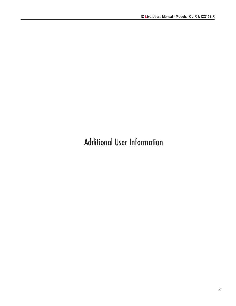 Additional user information | Renkus-Heinz ICL-R User Manual | Page 21 / 72