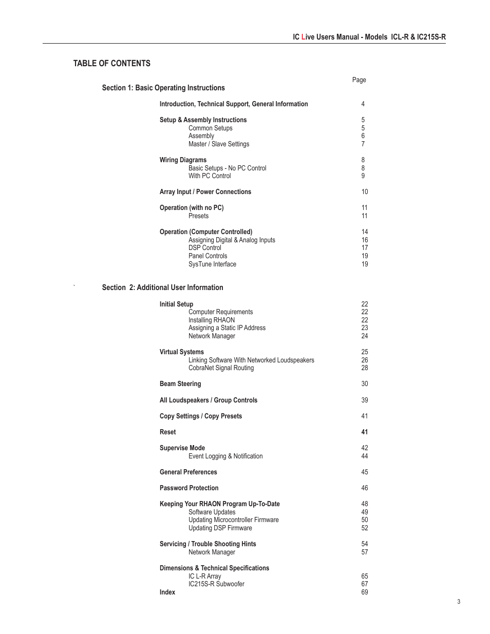 Renkus-Heinz ICL-R User Manual | Page 3 / 72