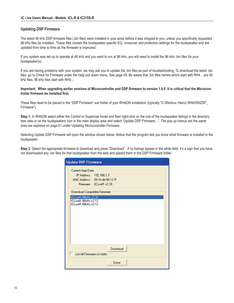 Renkus-Heinz ICL-R User Manual | Page 52 / 72