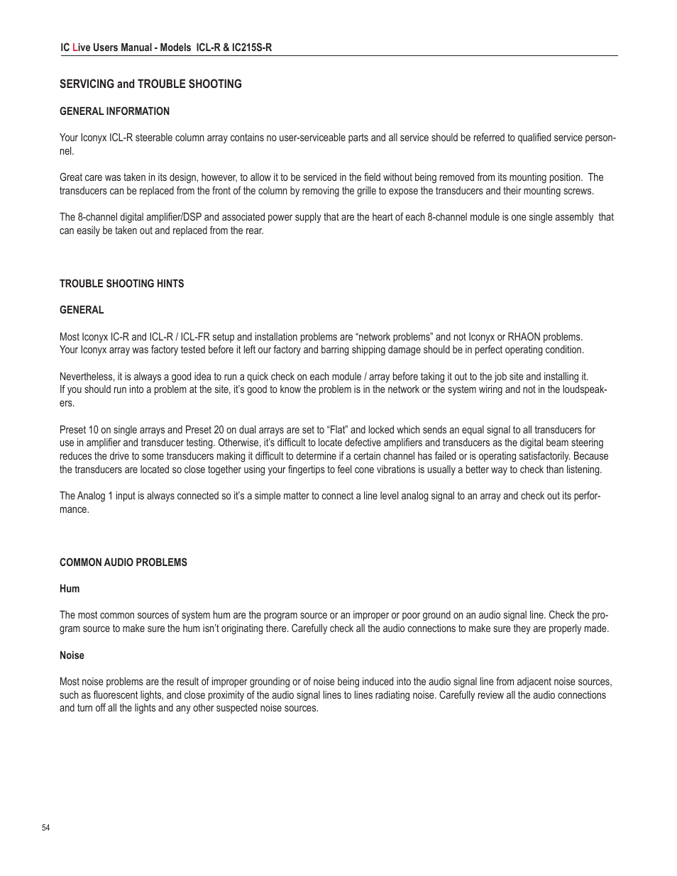 Renkus-Heinz ICL-R User Manual | Page 54 / 72