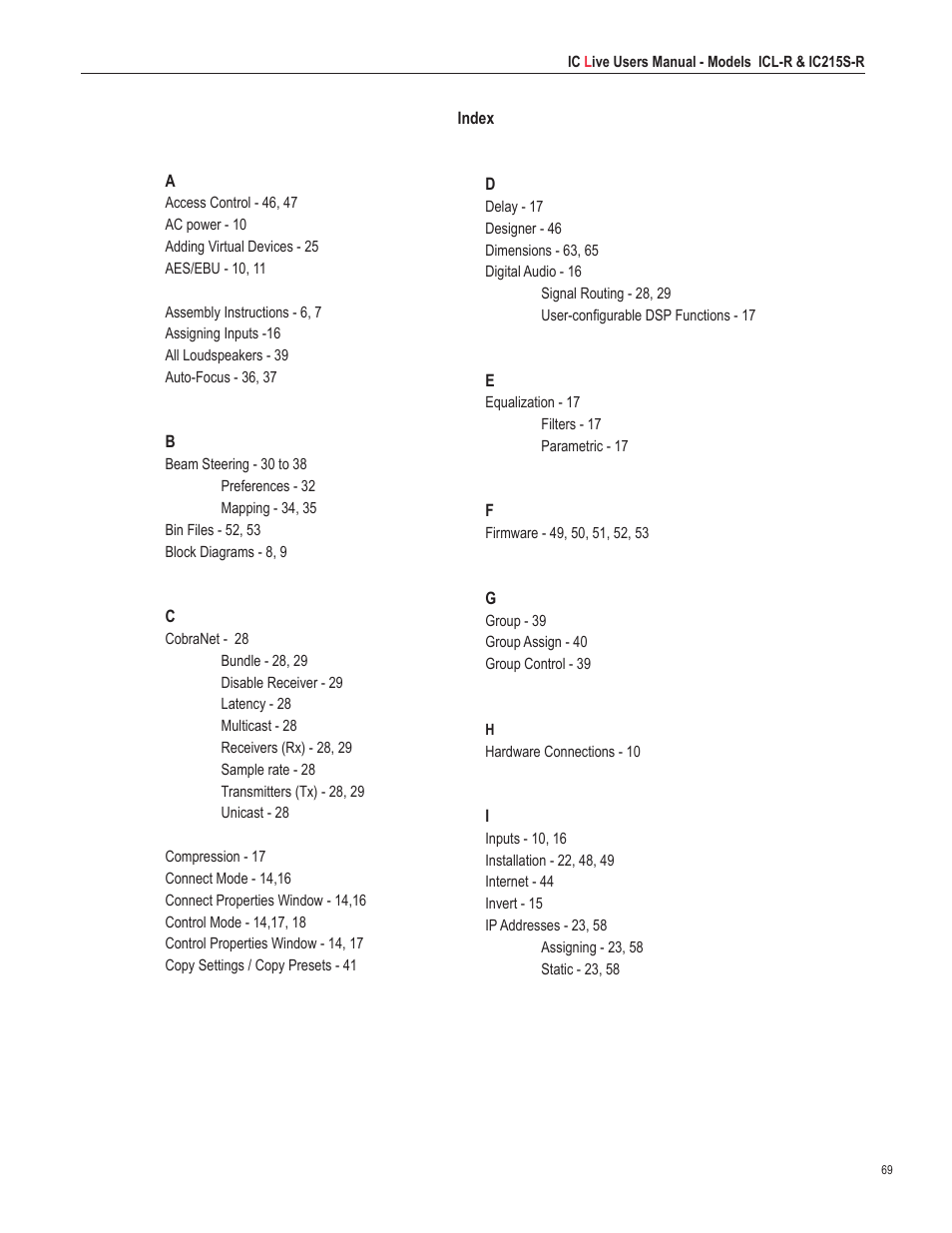 Renkus-Heinz ICL-R User Manual | Page 69 / 72
