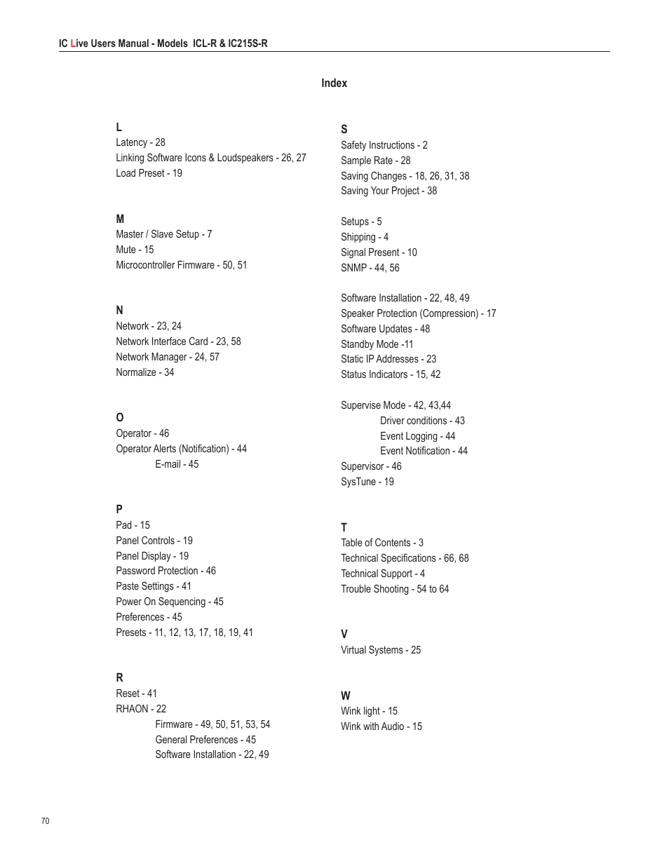 Renkus-Heinz ICL-R User Manual | Page 70 / 72