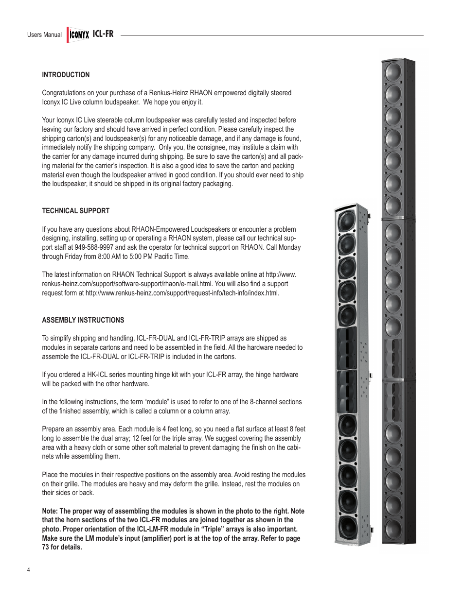Renkus-Heinz ICL-FR User Manual | Page 4 / 78