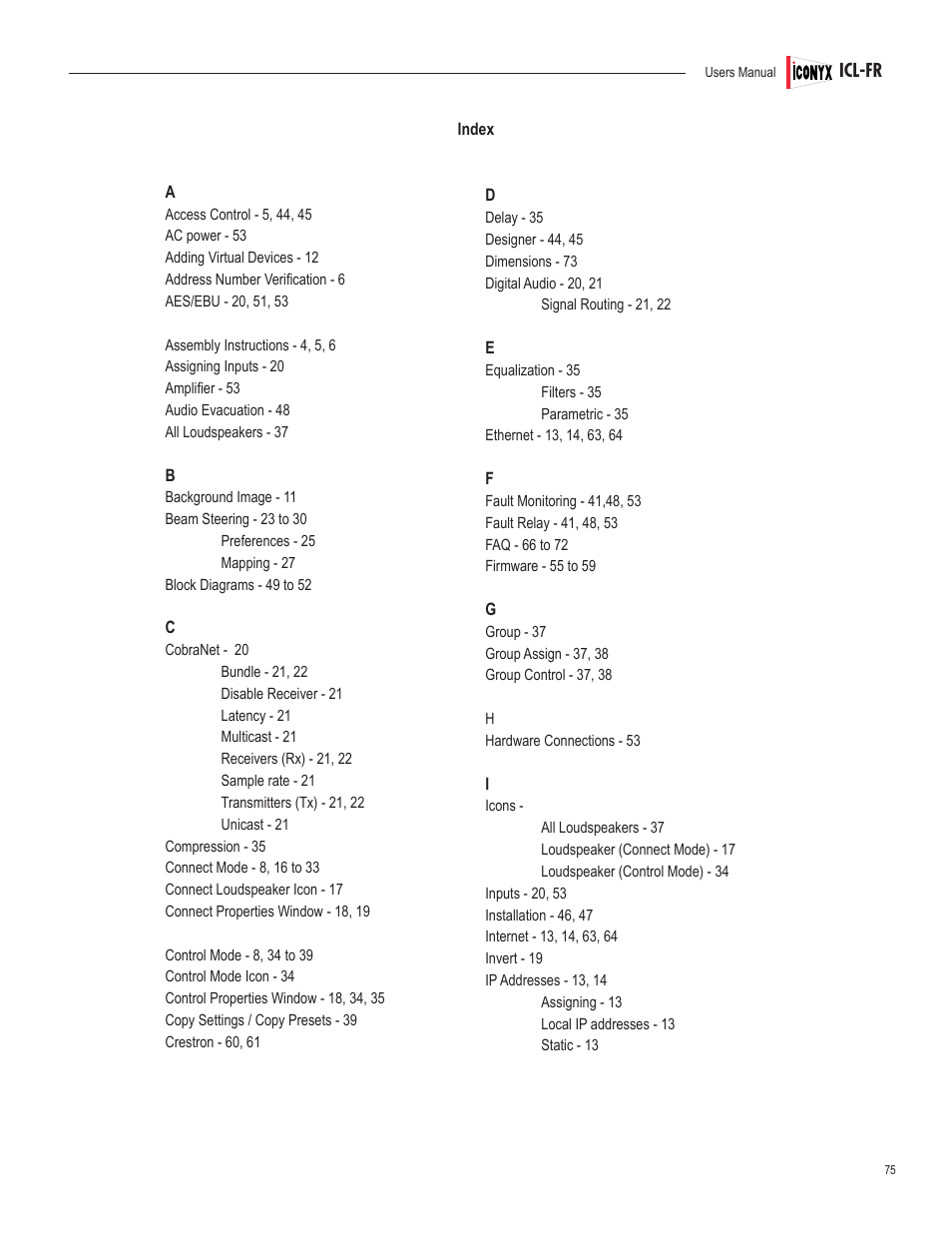 Renkus-Heinz ICL-FR User Manual | Page 75 / 78