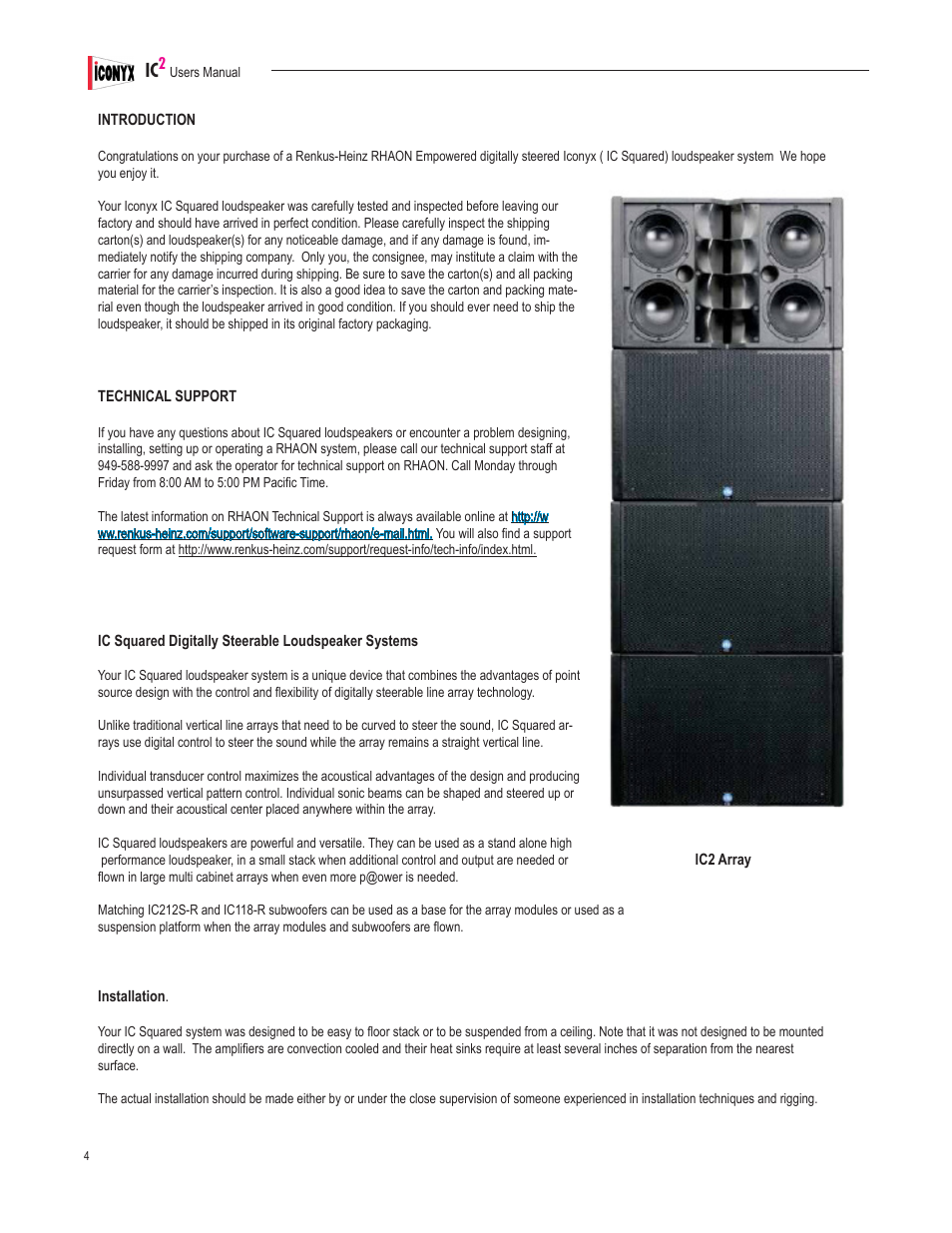 Renkus-Heinz IC2-FR User Manual | Page 4 / 91