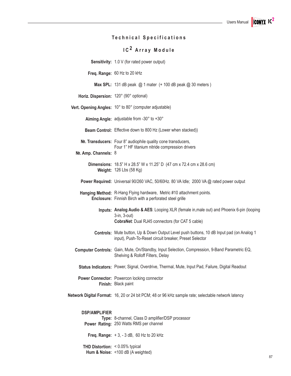 Renkus-Heinz IC2-FR User Manual | Page 87 / 91