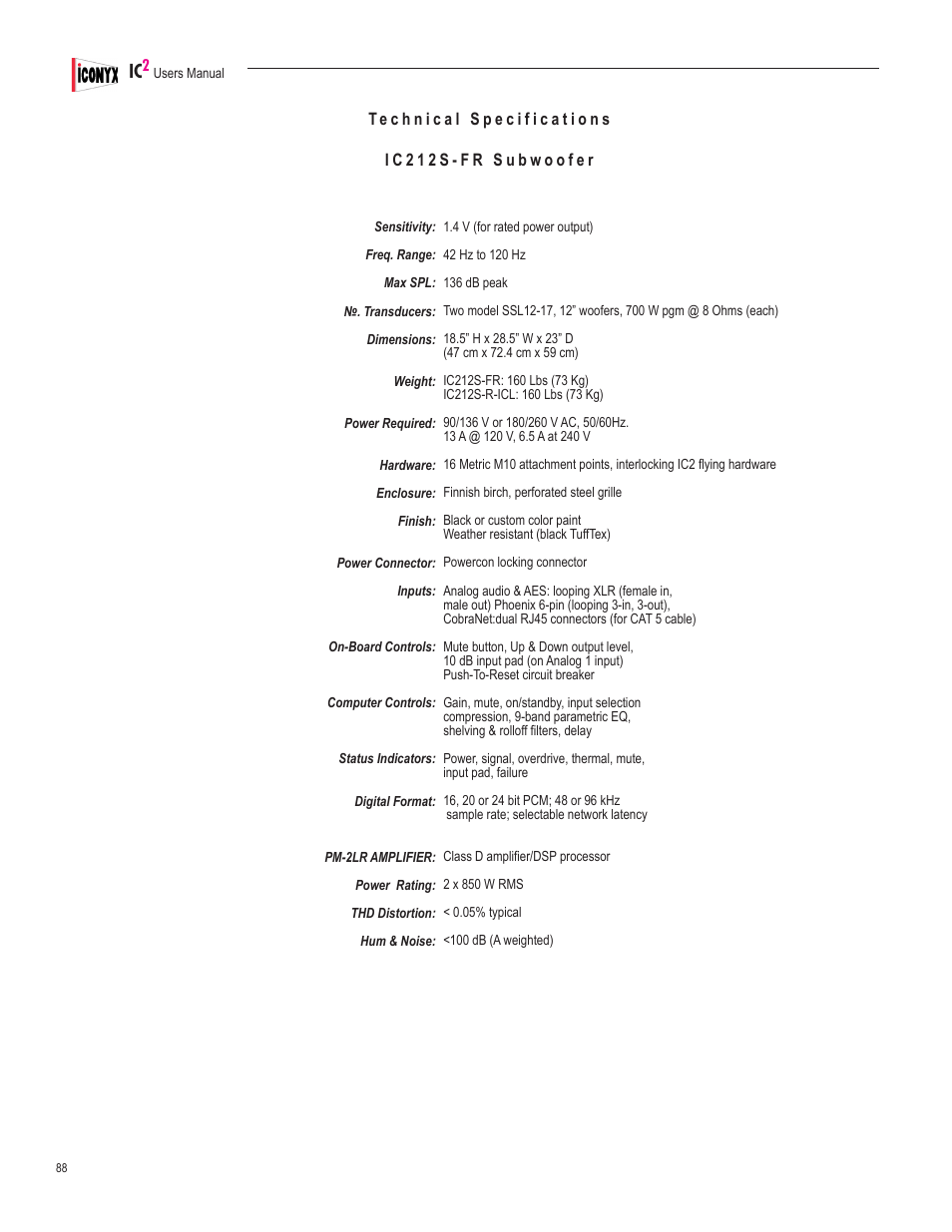 Renkus-Heinz IC2-FR User Manual | Page 88 / 91