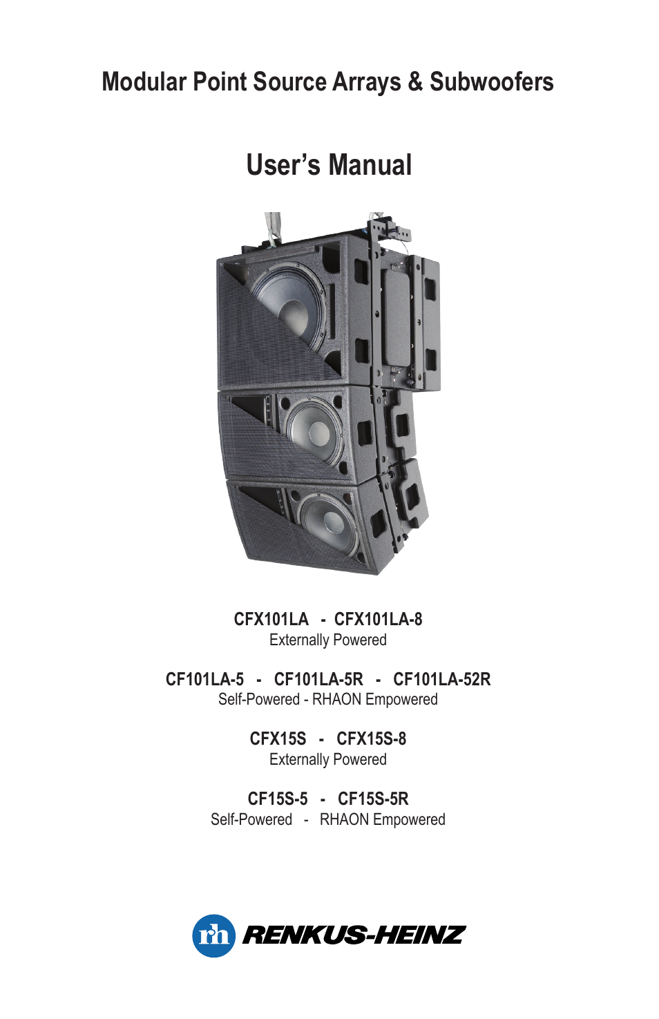 Renkus-Heinz CF101LA User Manual | 12 pages