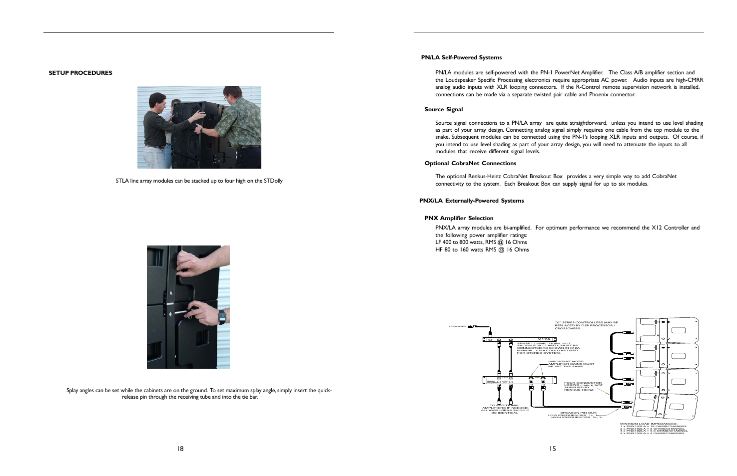 Line array user’s manual, Setup procedures | Renkus-Heinz STXLA/9 User Manual | Page 15 / 16