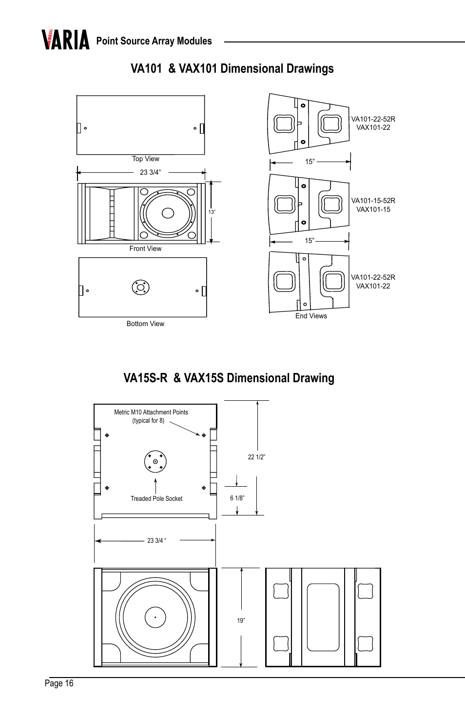 Point source array modules, Page 16 | Renkus-Heinz VAX15S User Manual | Page 16 / 24