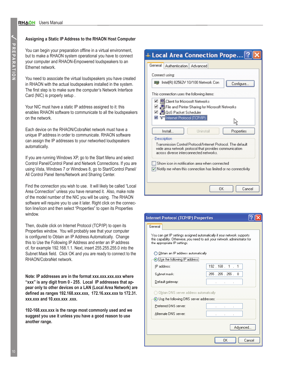 Renkus-Heinz RHAON 32-Bit User Manual | Page 10 / 58
