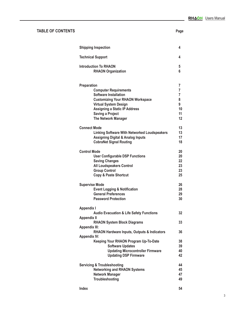 Renkus-Heinz RHAON 32-Bit User Manual | Page 3 / 58