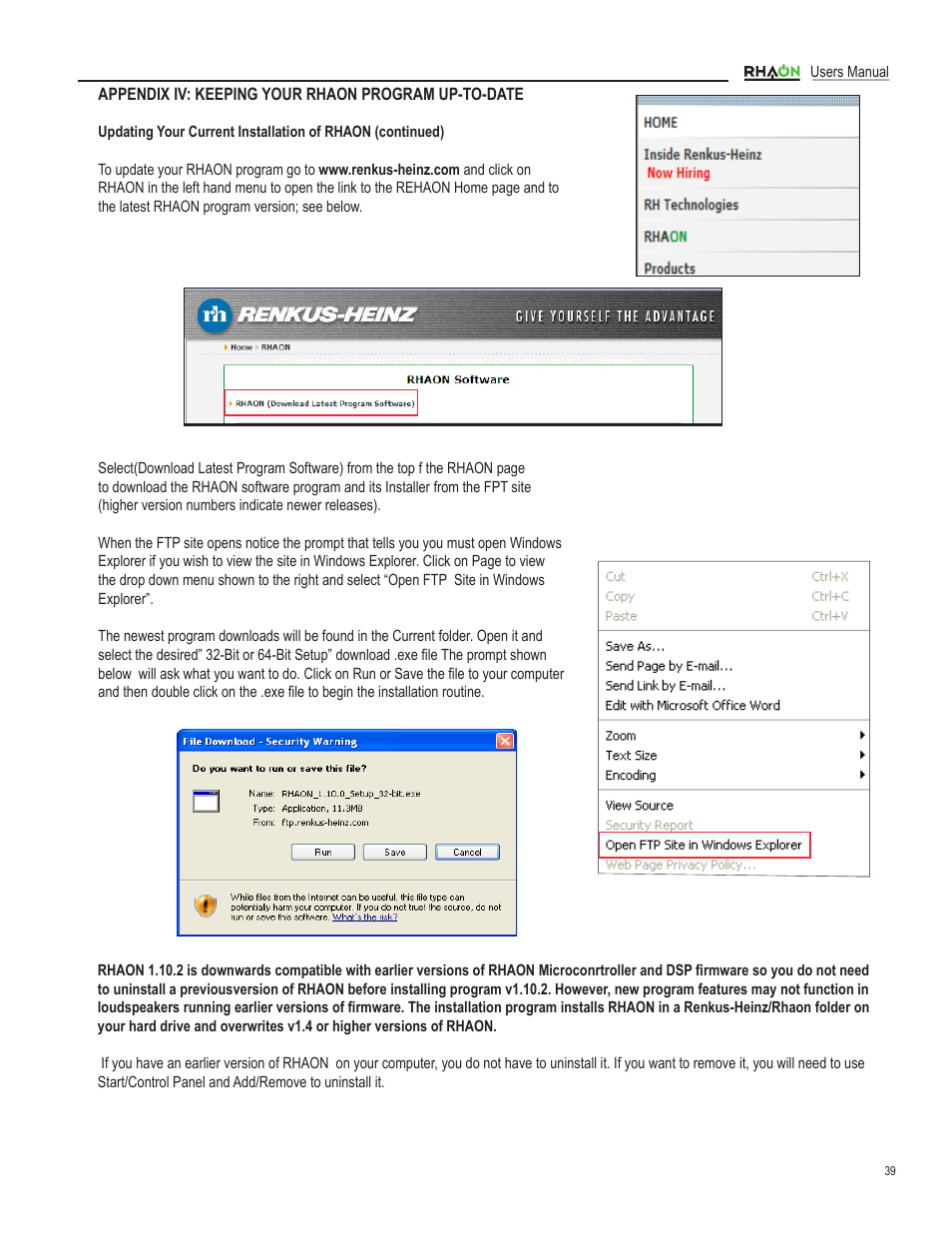 Renkus-Heinz RHAON 32-Bit User Manual | Page 39 / 58