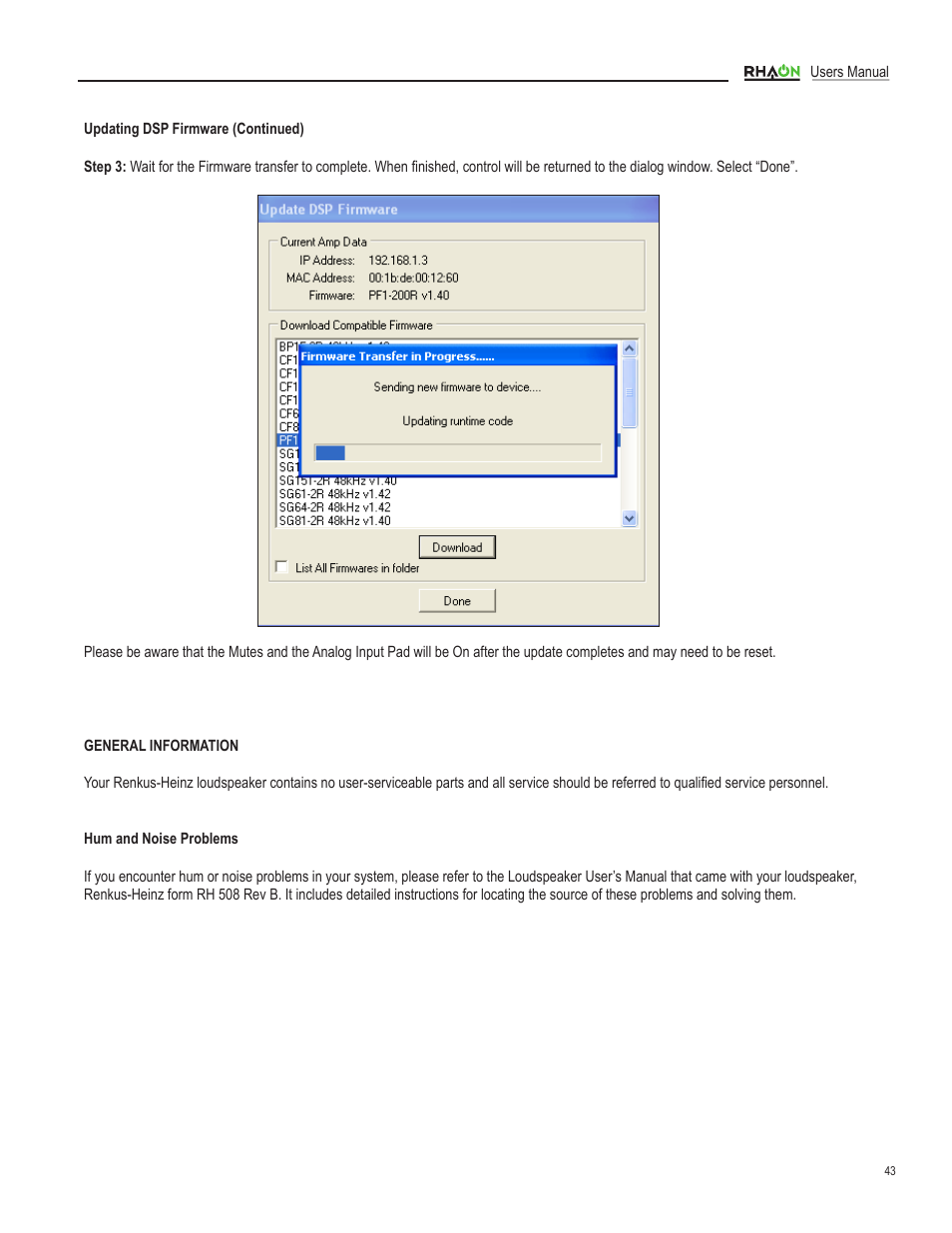 Renkus-Heinz RHAON 32-Bit User Manual | Page 43 / 58