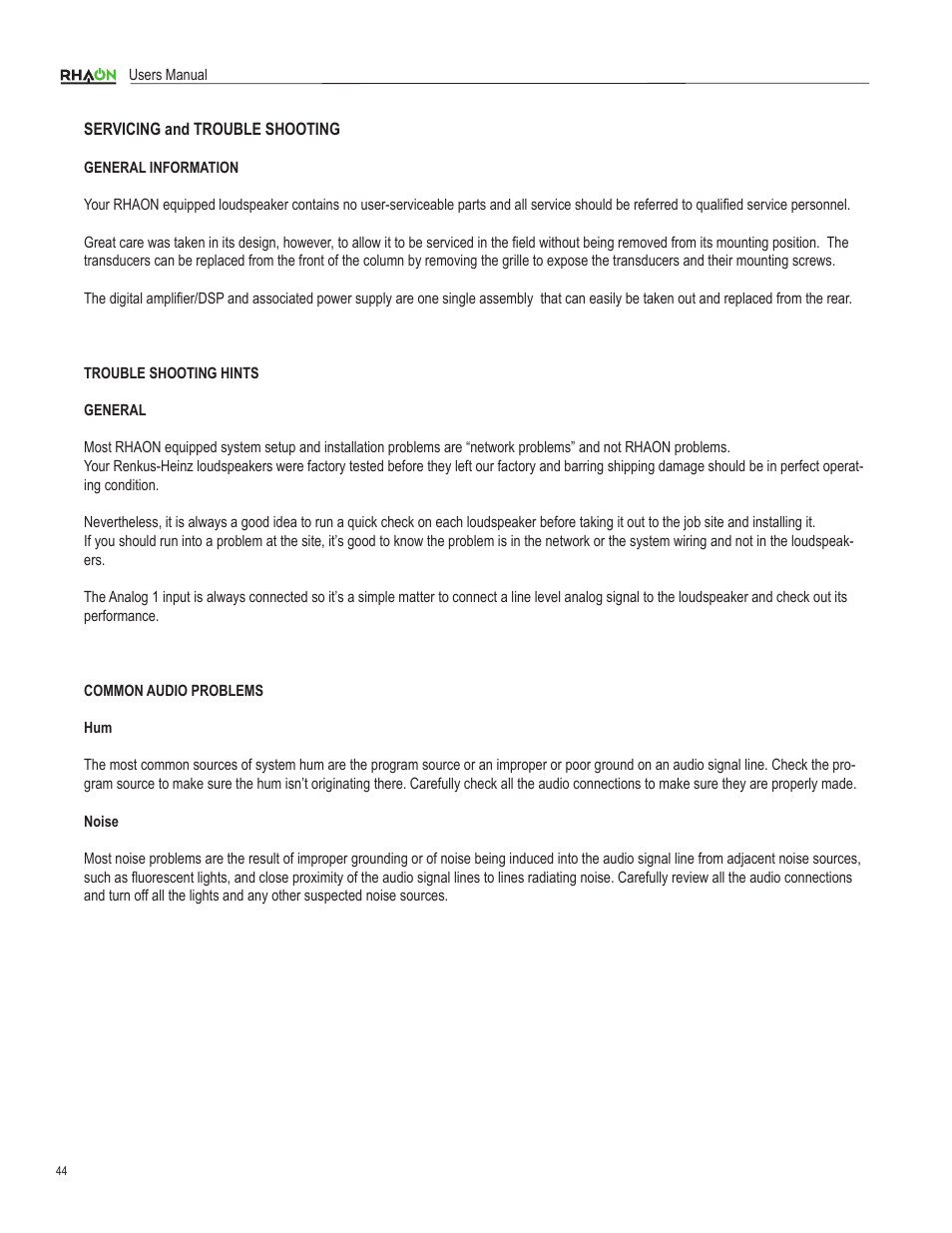 Renkus-Heinz RHAON 32-Bit User Manual | Page 44 / 58